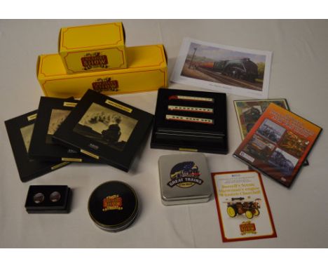 Die cast 1:220 scale miniature trains, Burrells Greatest Show on Earth die cast models, DVDs, cufflinks etc (mainly new & sea