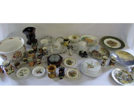 Various items inc Shelley, Royal Worcester and miniature character jugs