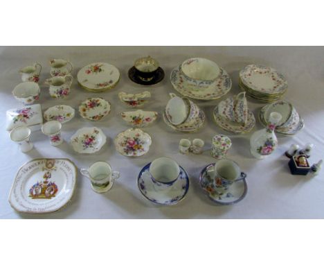 Selection of Royal Crown Derby 'Derby posies', Minton, Shelley & part 'Edward' tea service