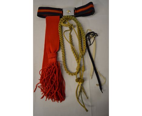 Military belt, red sash etc