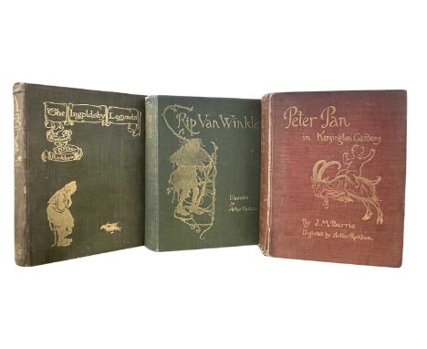 ARTHUR RACKHAM (ILLUS): 3 TITLES: PETER PAN IN KENSINGTON GARDENS, London, Hodder and Stoughton, 1906, First edition; RIP VAN