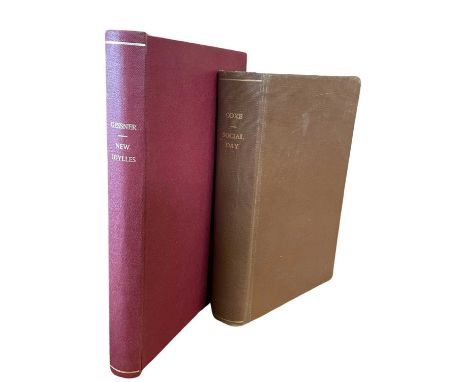 GESSNER: NEW IDYLLES, 1776, W Hopper, bound in recent cloth, plus PETER COXE: A SOCIAL DAY - A POEM (2)