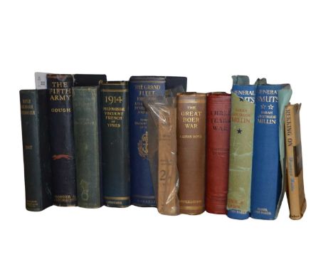 Military Interest: Quantity of eleven books to include "Rifle Brigade Chronical 1907", "The Fifth Army", "British Campaigns i