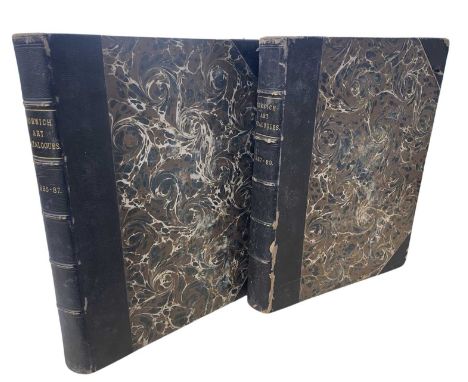 NORWICH ART CATALOGUES: 2 volumes: 1885-87 and 1887-89. Catalogues of the First to the 13th Exhibitions held at the Society's