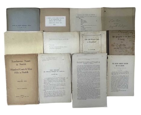 WALTER RYE: Various titles and exerpts: A HANDBOOK TO THE MATERIALS AVAILABLE TO STUDENTS OF LOCAL HISTORY AND GENEALOGY ARRA
