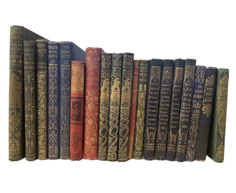 A collection of 19 decoratively bound small format books, to include WILLIAM MORRIS, R L STEVENSON, HENRY JAMES, CHARLES LAMB