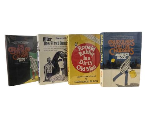 LAWRENCE BLOCK: 4 first edition titles, all with pres insc to title page: THE BURGLAR IN THE CLOSET; AFTER THE FIRST DEATH; B