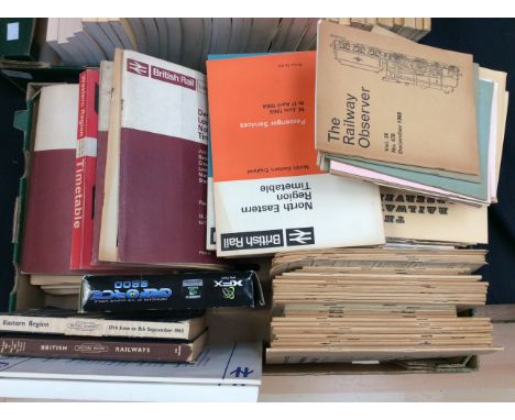 A collection of vintage train (steam) ephemera to include train books, The Railway Observer, Eastern Railways, British Railwa