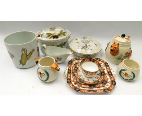 Collection of Royal Worcester dinner/kitchen wares together with early 20th century Royal Albion tea service with hunting sce