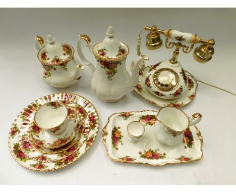 Royal Albert 'Old Country Roses' teaware to include 12 tea cups, 13 saucers, 10 medium plates , 12 tea plates, 12 dinner plat