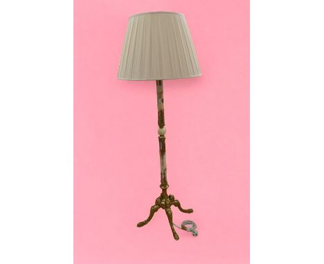An onyx and gilt brass standard lamp.