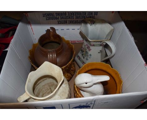 Quantity of large ceramic jugs and various planters