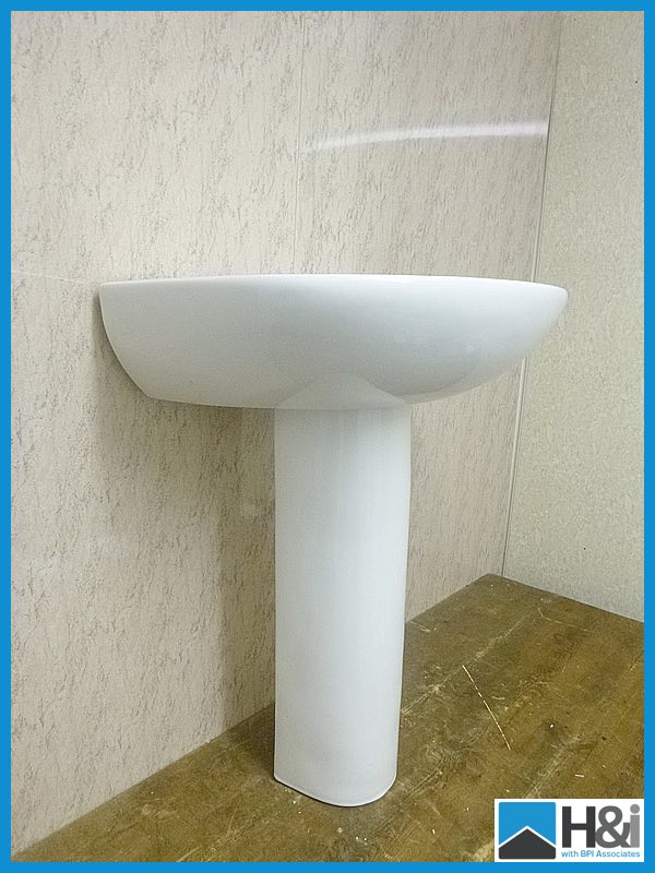 Lot 373 - Beautiful vieany bathroom sink 600mm x 500mm and pedestal ...