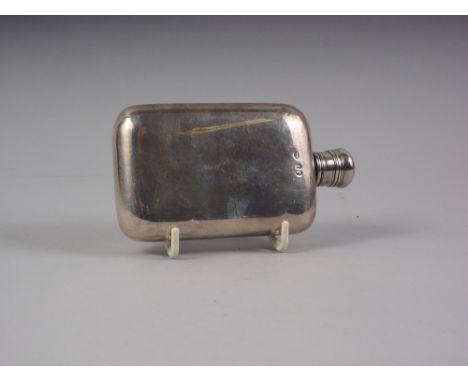 A Victorian silver curved spirit flask, 3.6oz troy approx 