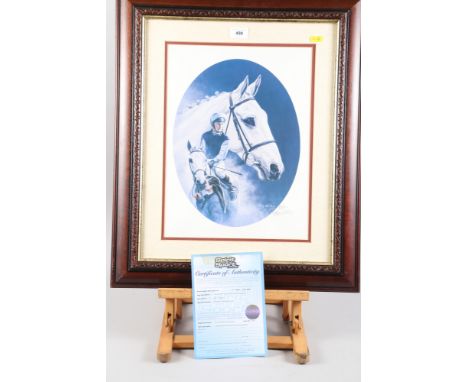 Reg Miller: a signed limited edition colour print, "Desert Orchid", a Spirit of Sport limited edition colour print, "Frankie 