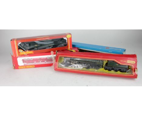 Three boxed Hornby OO gauge locomotives, comprising Britannia; B. R. Class 52 C-C Diesel Hydraulic &amp; D6736, together with