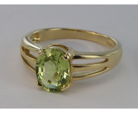18ct Gold Gems TV Magara Chrysoberyl Ring with COA size N  weight 4.4g