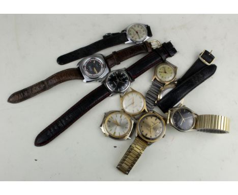 Nine gents wristwatches, including Yeoman, Swissam, Timex, Tressa, Bulla etc. (eight working at time of cataloging)