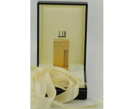 Alfred Dunhill gold plated lighter, in original case, with outer packaging