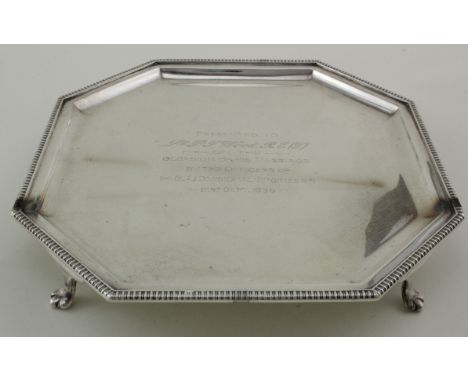 Silver Salver presented to Lt. B.T. Wood R.E., (T) on the occasion of his marriage by the officers of 54(EA) Divisional Engin