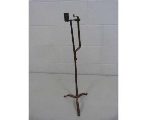 19th Century French hearth candle stand with grip for toasting fork