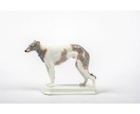 Barsoi, Stadt Meissen, 1929 Porzellan, polychrom staffiert. H 15 cm, unter dem Stand "1000 Jahre Meissen, 1929, handgemalt.