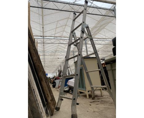 AN ALLUMINIUM ABRU MULTI FUNCTIONAL LADDER 