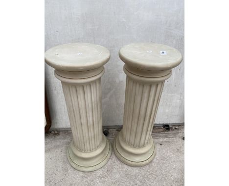 TWO CERAMIC PEDESTAL PLANT STANDS 