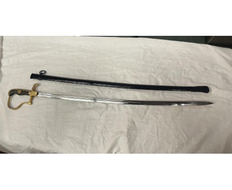 A WORLD WAR 2 GERMAN ARMY OFFICER'S DRESS  SWORD WITH SCABBARD. THIS SWORD WAS PROFESSIONALLY REFURBISHED IN 1979 BY WILKINSO