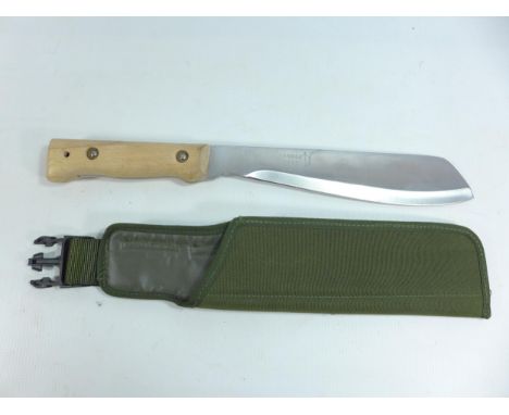 A 1993 MACHETE AND SCABBARD, LENGTH OF BLADE 25CM 