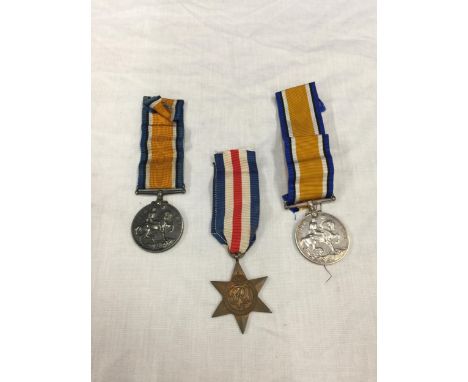TWO WWI BRITISH WAR MEDALS AWARDED TO K.35955 STOKER T. RANDALL, ROYAL NAVY, AND 7926 PRIVATE H.F. KIDMAN 14- LONDON REGIMENT
