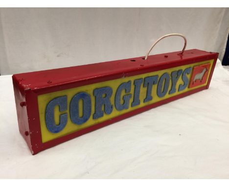 A CORGI ILLUMINATED LIGHT BOX SIGN 70CM X 15CM X 10CM 
