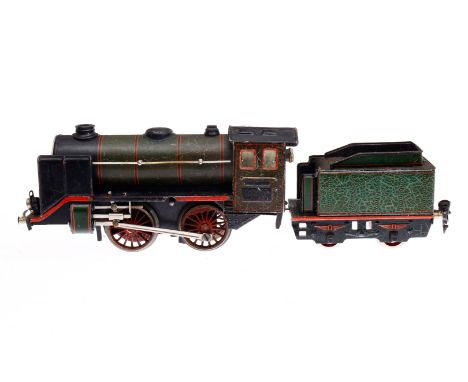 Märklin B-Dampflok R 920, Spur 0, Uhrwerk intakt, grün/schwarz, mit Tender, Z 4