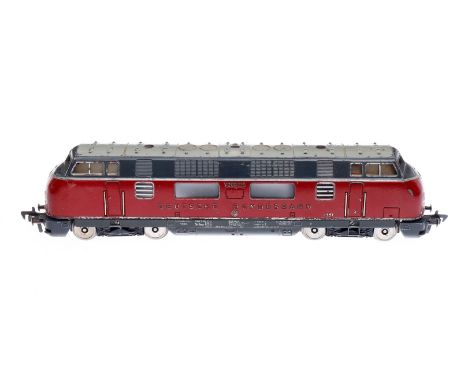 Fleischmann Diesellok ”V 200 035” 1381, Spur H0, dunkelrot/grau, Alterungsspuren, Z 3