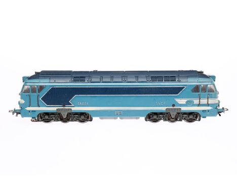 Fleischmann Diesellok ”58 001”, Spur H0, blau/hellblau, LS und Alterungsspuren, Z 3