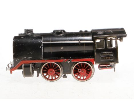 Märklin B-Dampflok R 910, Spur 0, Uhrwerk intakt, schwarz, ohne Tender, NV, Z 4