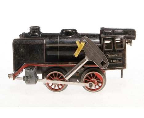 Märklin B-Dampflok R 880, Spur 0, Uhrwerk intakt, schwarz, ohne Tender, LS, Z 3