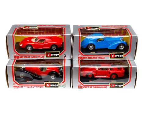 4 Bburago Modellfahrzeuge, 1:24, Alterungsspuren, je im Karton