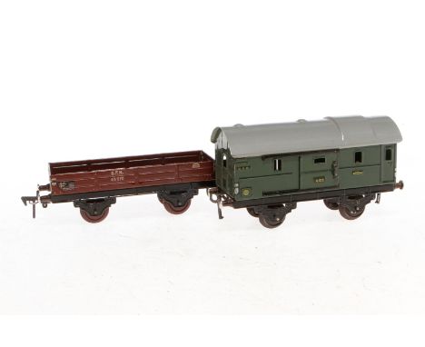 2 Fleischmann Wagen, Spur 0, LS, L 14,5, Z 3