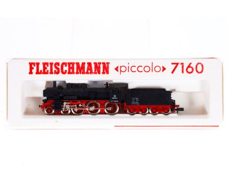 Fleischmann 2-C Schlepptenderlok ”038 772-0” 7160, Spur N, schwarz, Alterungsspuren, OK, Z 2-3