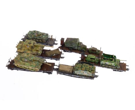Konv. mit versch. Wagen, Spur H0, darunter Roco, Märklin, Fleischmann, Alterungsspuren, Z 3