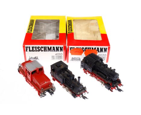 3 versch. Fleischmann Lokomotiven, Spur H0, 2 im Karton, Z 3