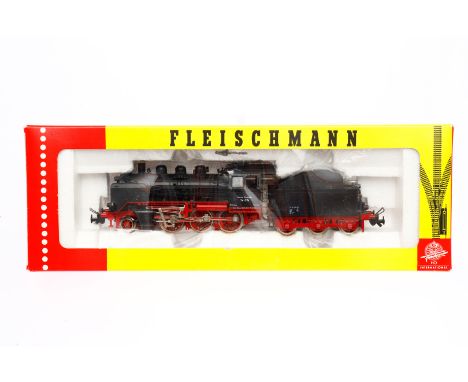 Fleischmann 1-C Schlepptenderlok ”24 074” 4140, Spur H0, schwarz, Alterungsspuren, im leicht besch. OK, sonst Z 2