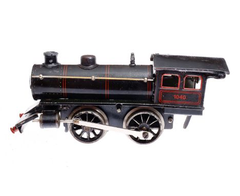 Märklin B-Dampflok R 1040, Spur 0, schwarz, Uhrwerk def., ohne Tender, Z 4