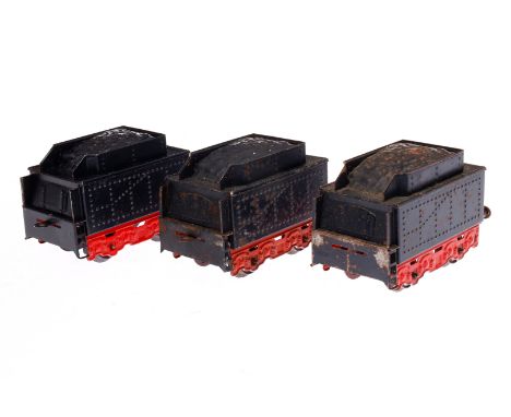 3 Fleischmann Tender, Spur 0, schwarz, L 10, Z 4