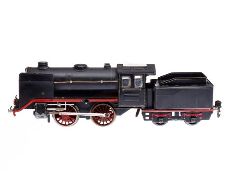 Märklin B-Dampflok R 920, Spur 0, Uhrwerk intakt, schwarz, mit Tender, Z 4