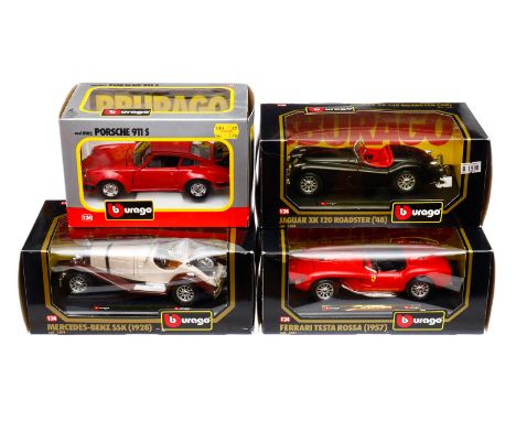 4 Bburago Modellfahrzeuge, 1:24, Alterungsspuren, je im Karton