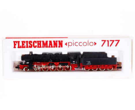 Fleischmann 1-E Schlepptenderlok ”051 628-6” 7177, Spur N, schwarz, Alterungsspuren, OK, Z 2-3