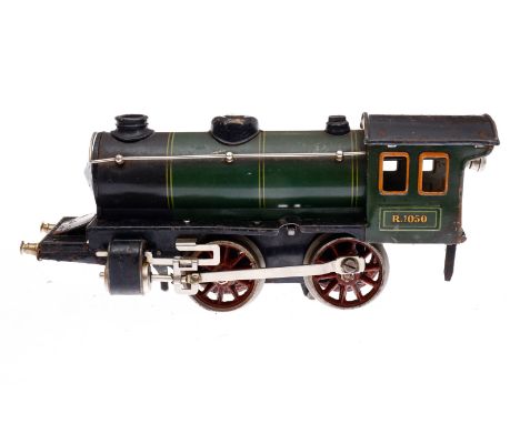 Märklin B-Dampflok R 1050, Spur 0, Uhrwerk intakt, grün/schwarz, ohne Tender, Z 4