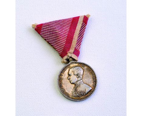 Medaglia d’argento al valore di II Classe, VII emissione Francesco Giuseppe I
1849 – 1859, argento, incisore del conio „K. LA
